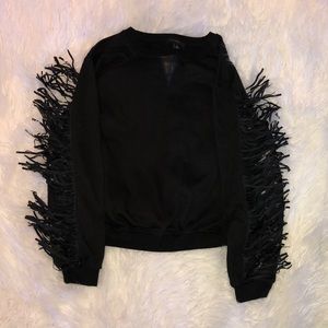 T G I Fringe ! Accent sweatshirt